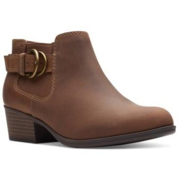 Clarks Womens Adreena Field Leather Stretch Booties - Picture 1 of 8